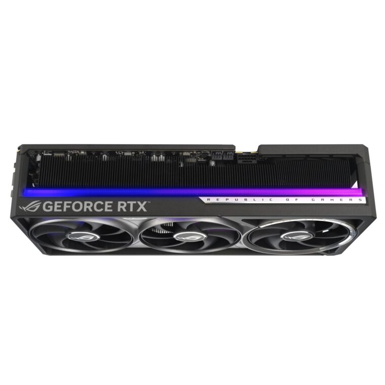 06_ROG-Astral-RTX5090-BTF_angled top down view showing slot design+lighting.jpg