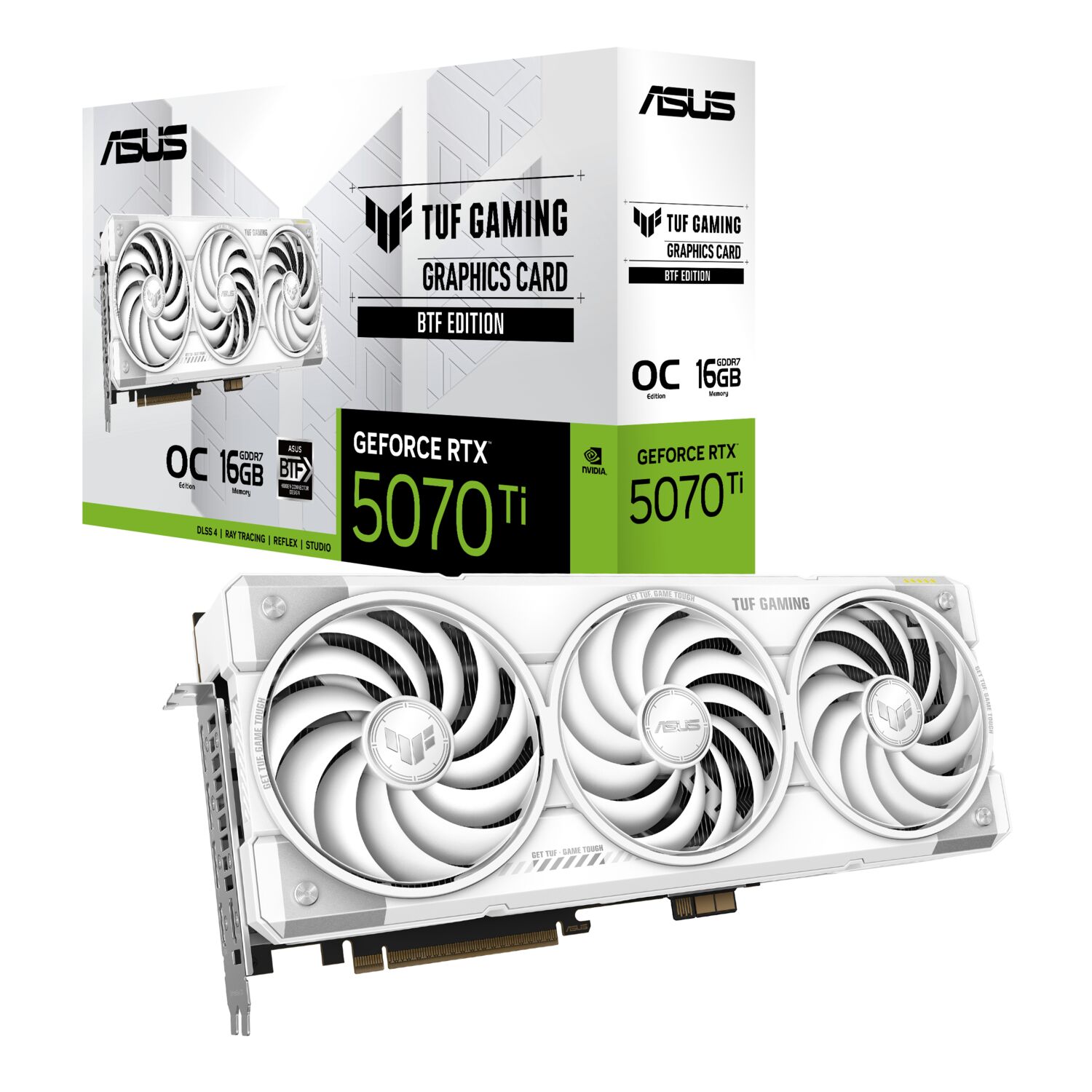 ASUS TUF Gaming GeForce RTX 5070 Ti BTF White OC Edition – 16GB GDDR7